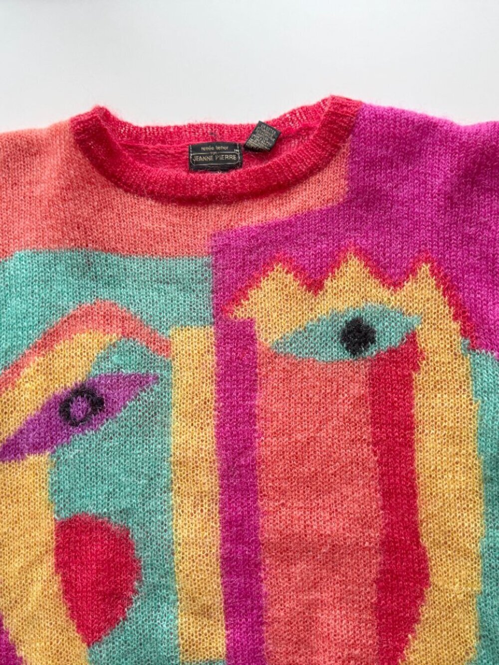 Vintage 80's RENEE TENER for JEANNE PIERRE Art Picasso Mohair Sweater, Size M - Picture 7 of 13